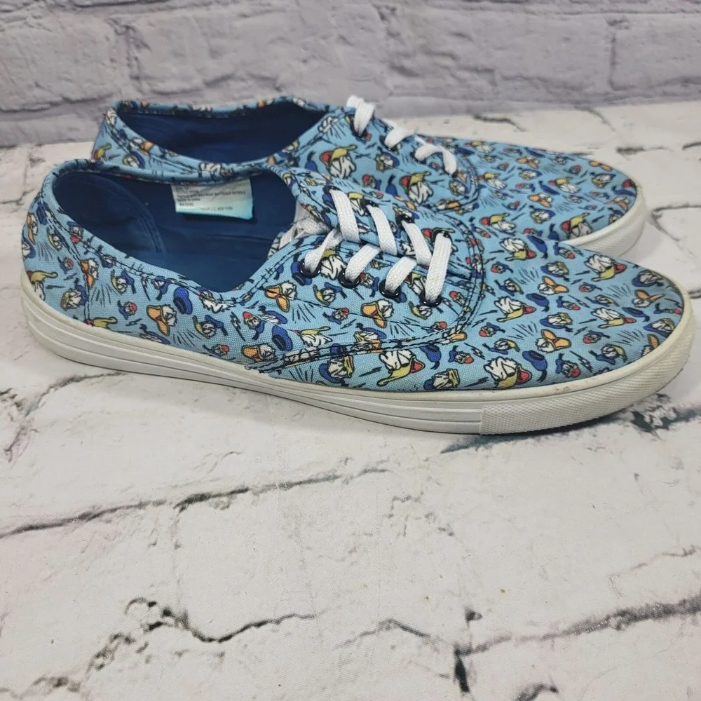 Disney Donald Duck Blue‎ Canvas Sneakers Low-Tops Womens Size 10